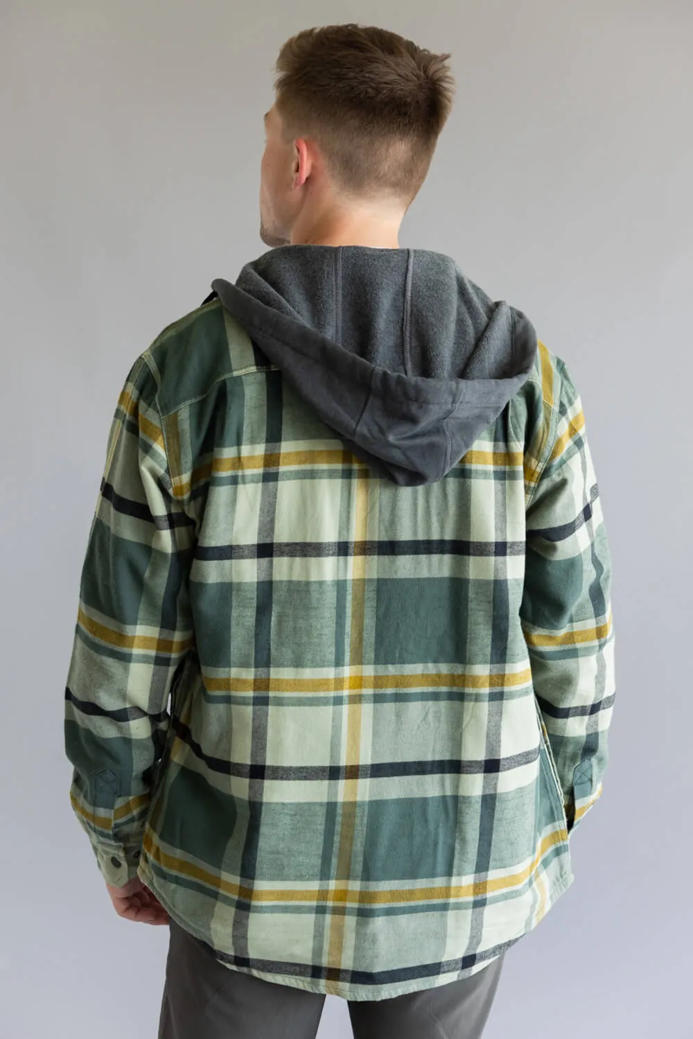 Carhartt Rugged Flex Relaxed Fit Fleece Lined Shirt Jacket for Men in Green Plaid | 107011-GI5 sold by Glik’s product image thumbnail 2