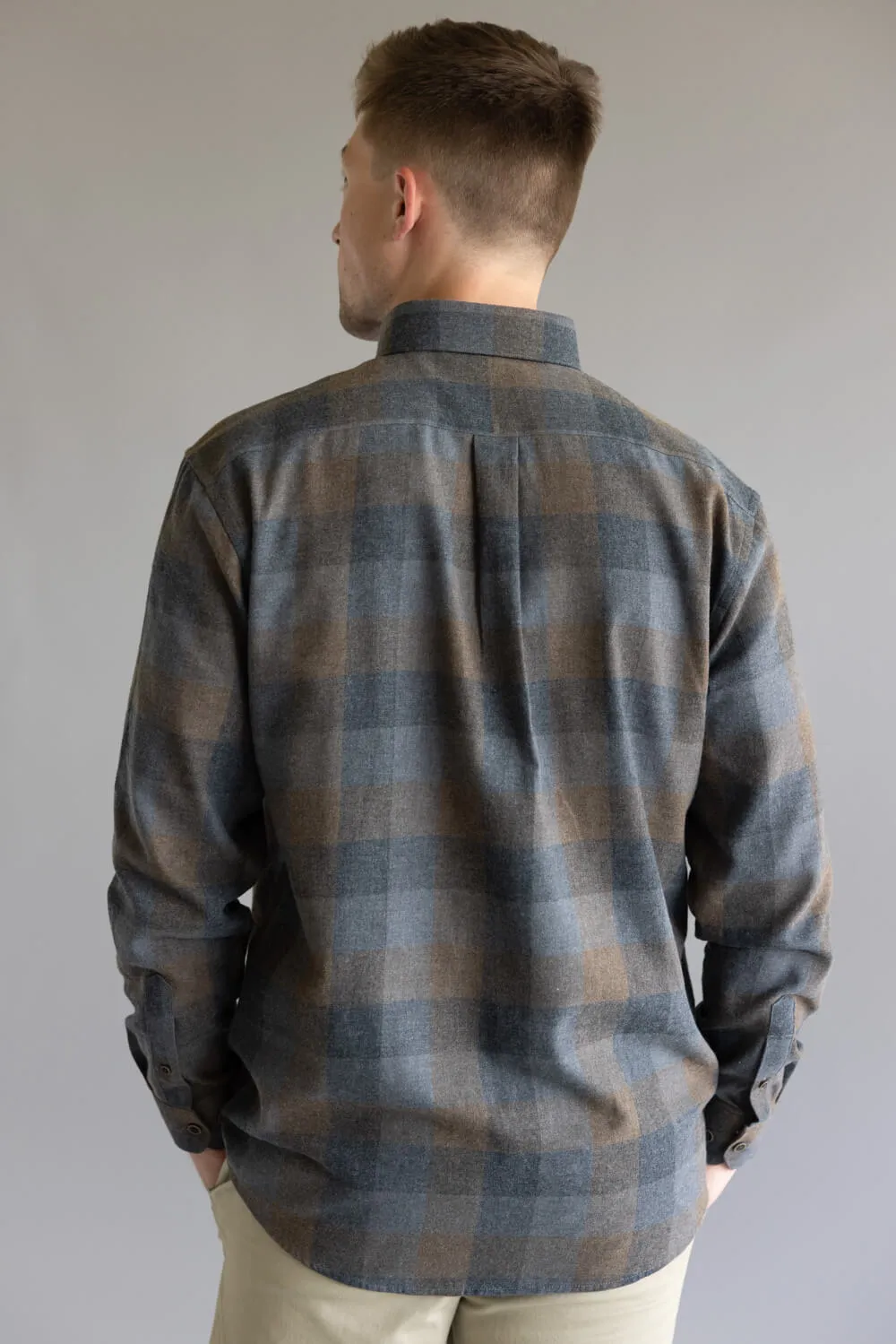 1897 Legends Flannel Shirt for Men in Grey/Brown Plaid | FW10016GL-GRY/BRN CHECK sold by Glik’s product image thumbnail 2