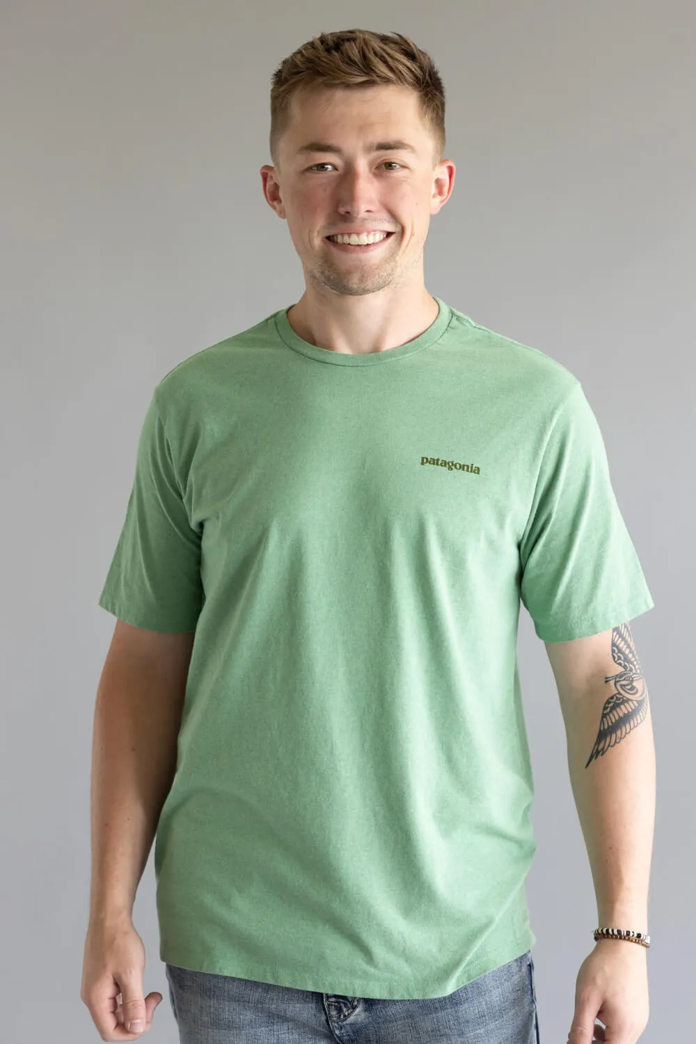 Patagonia Men’s Fitz Roy Icon Responsibili-Tee T-Shirt in Rinsed Green | 37838-ELGR GREEN sold by Glik’s product image thumbnail 4