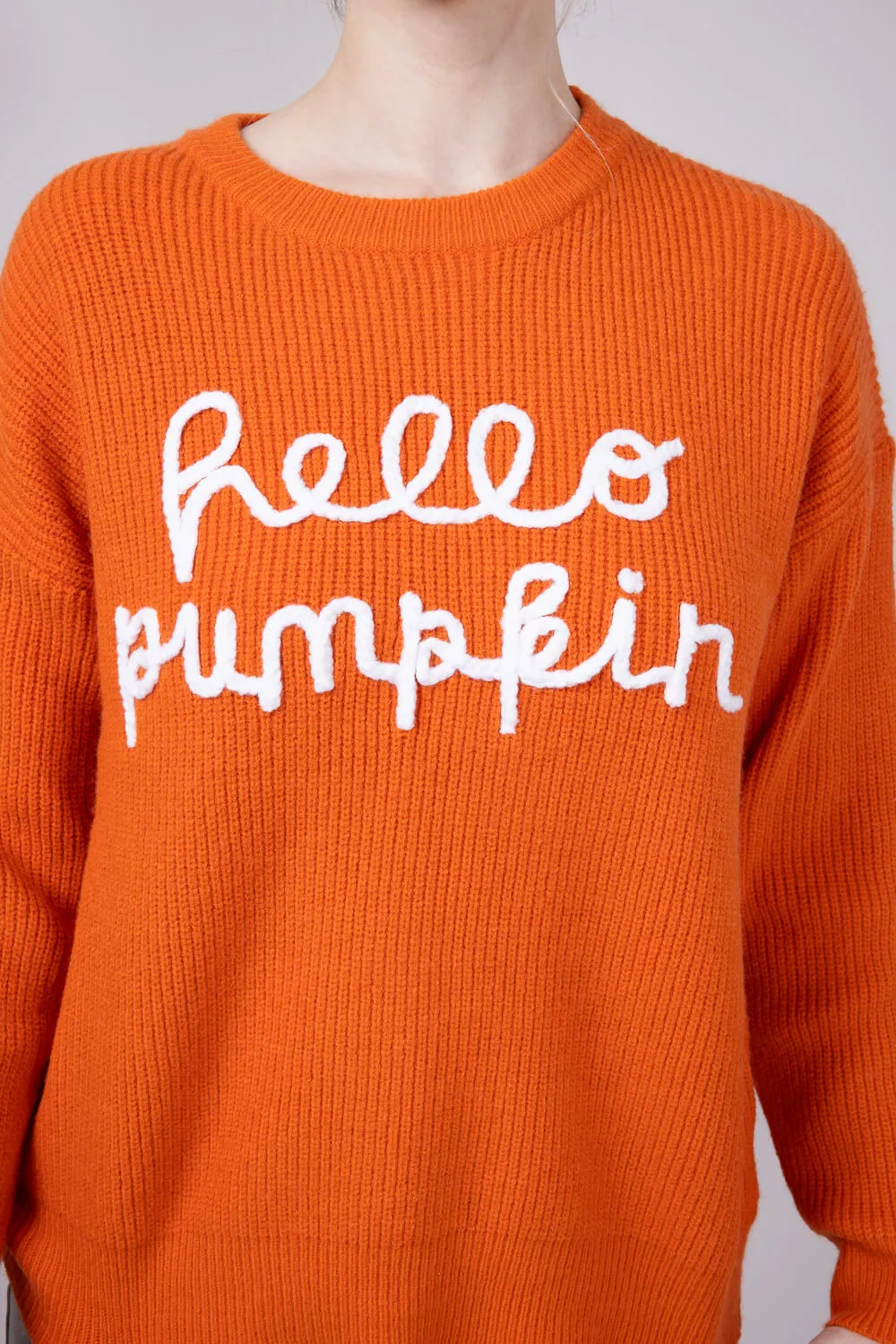 Hello Pumpkin Letter Sweater for Women in Burnt Orange | CL20615-BURNTORANGE sold by Glik’s product image thumbnail 3