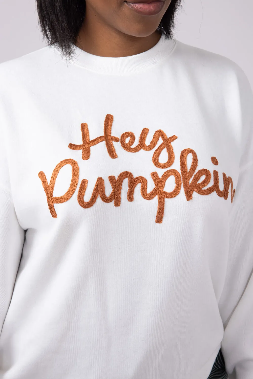 1897 Active Embroidered Hey Pumpkin Sweatshirt for Women in Ivory | GT758-IVORY sold by Glik’s product image thumbnail 3