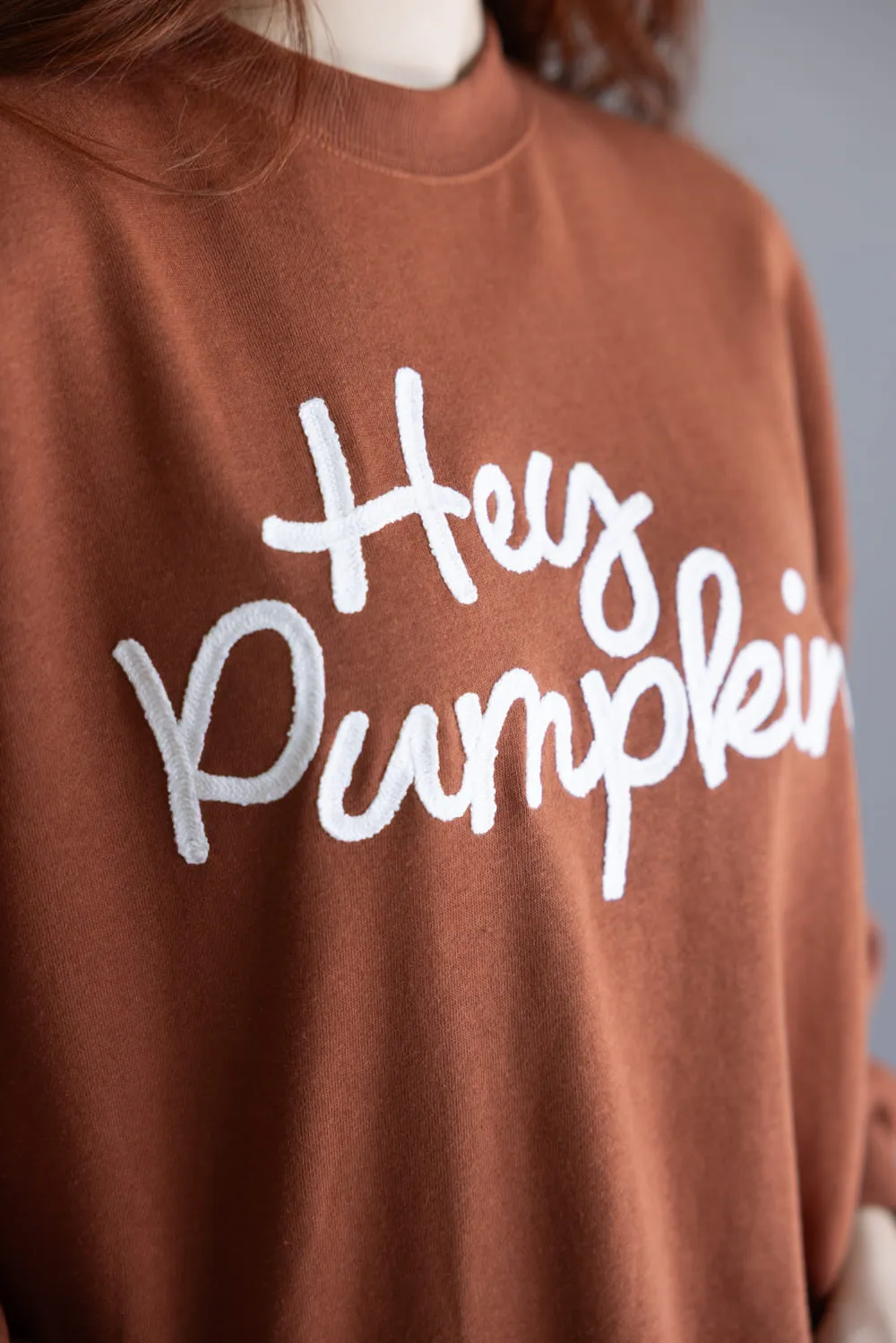 1897 Active Embroidered Hey Pumpkin Sweatshirt for Women in Rust | GT758-RUST sold by Glik’s product image thumbnail 4