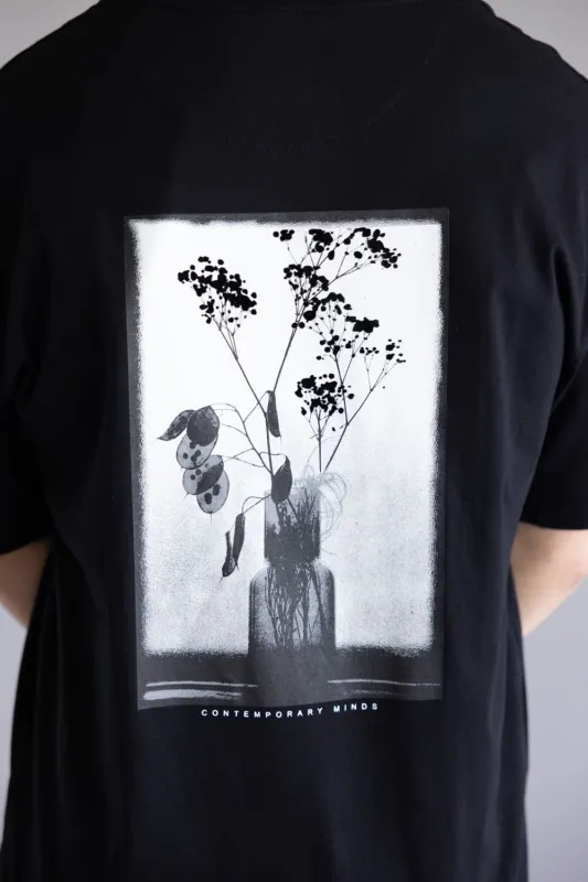 Denim & Flower Flower Photo T-Shirt for Men in Black | CKTS-C484 made by Cactus