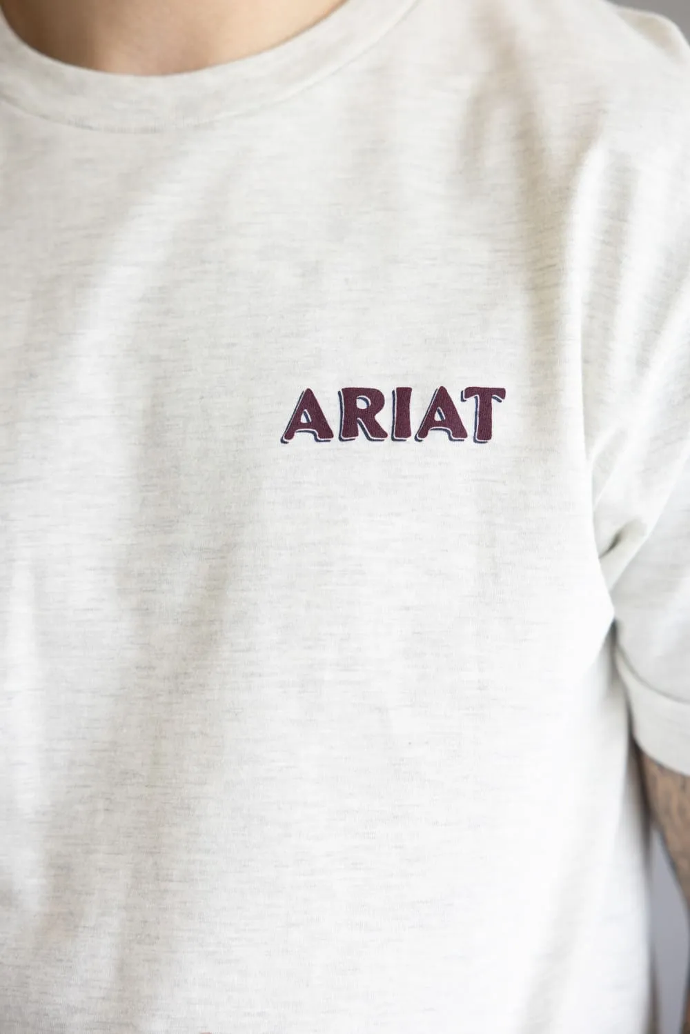 Ariat Straight Shooter T-Shirt for Men in Oatmeal | 10062412-OATMEAL sold by Glik’s product image thumbnail 4