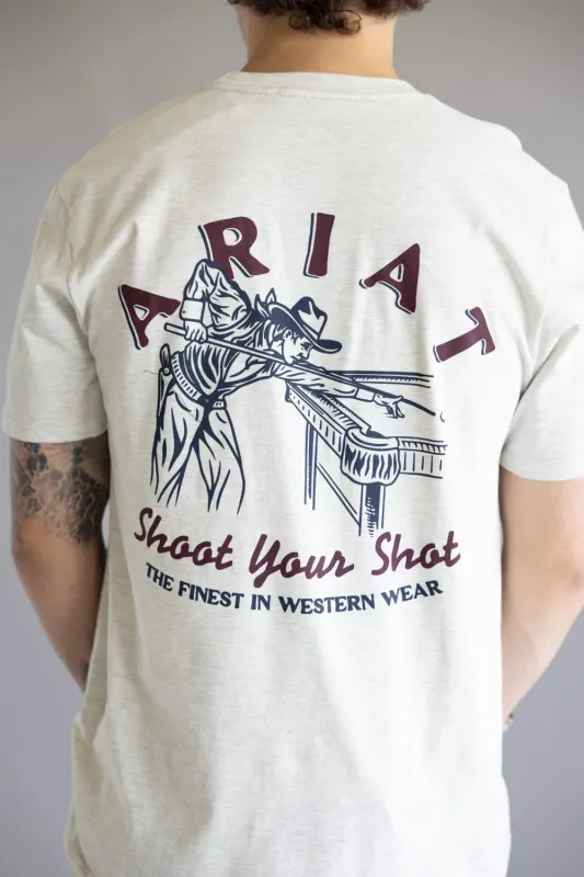 Ariat Straight Shooter T-Shirt for Men in Oatmeal | 10062412-OATMEAL sold by Glik’s