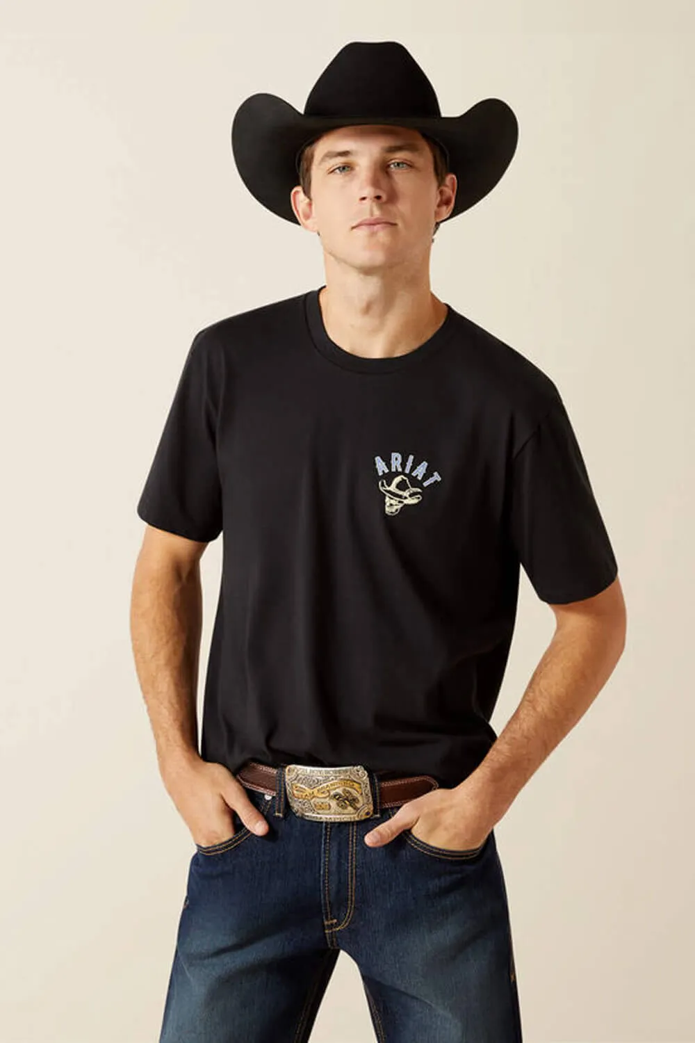 Ariat Stitched Skull T-Shirt for Men in Black | 10062423-BLACK sold by Glik’s product image thumbnail 2