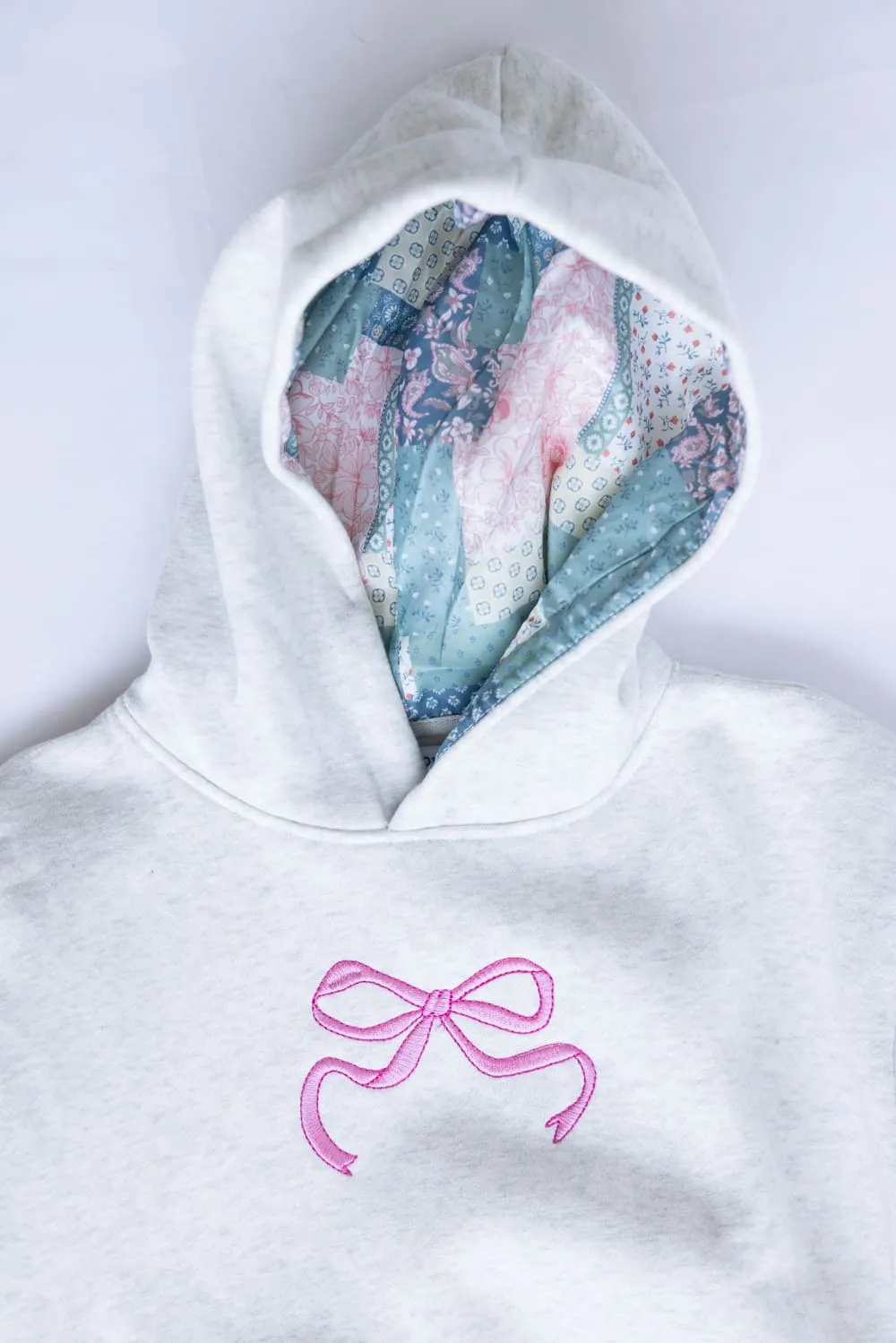 Simply Southern Youth Embroidered Dilara Bow Hoodie for Girls in Heather Grey | PP-0225-YTH-HD-DILARA-BOW sold by Glik’s product image thumbnail 2