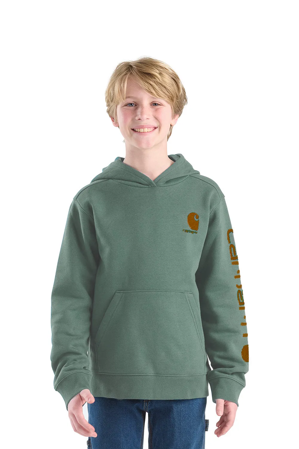 Carhart Youth Classic Pullover Hoodie for Boys in Patina Green | CA6772-GH5-PATINA sold by Glik’s product image thumbnail 2