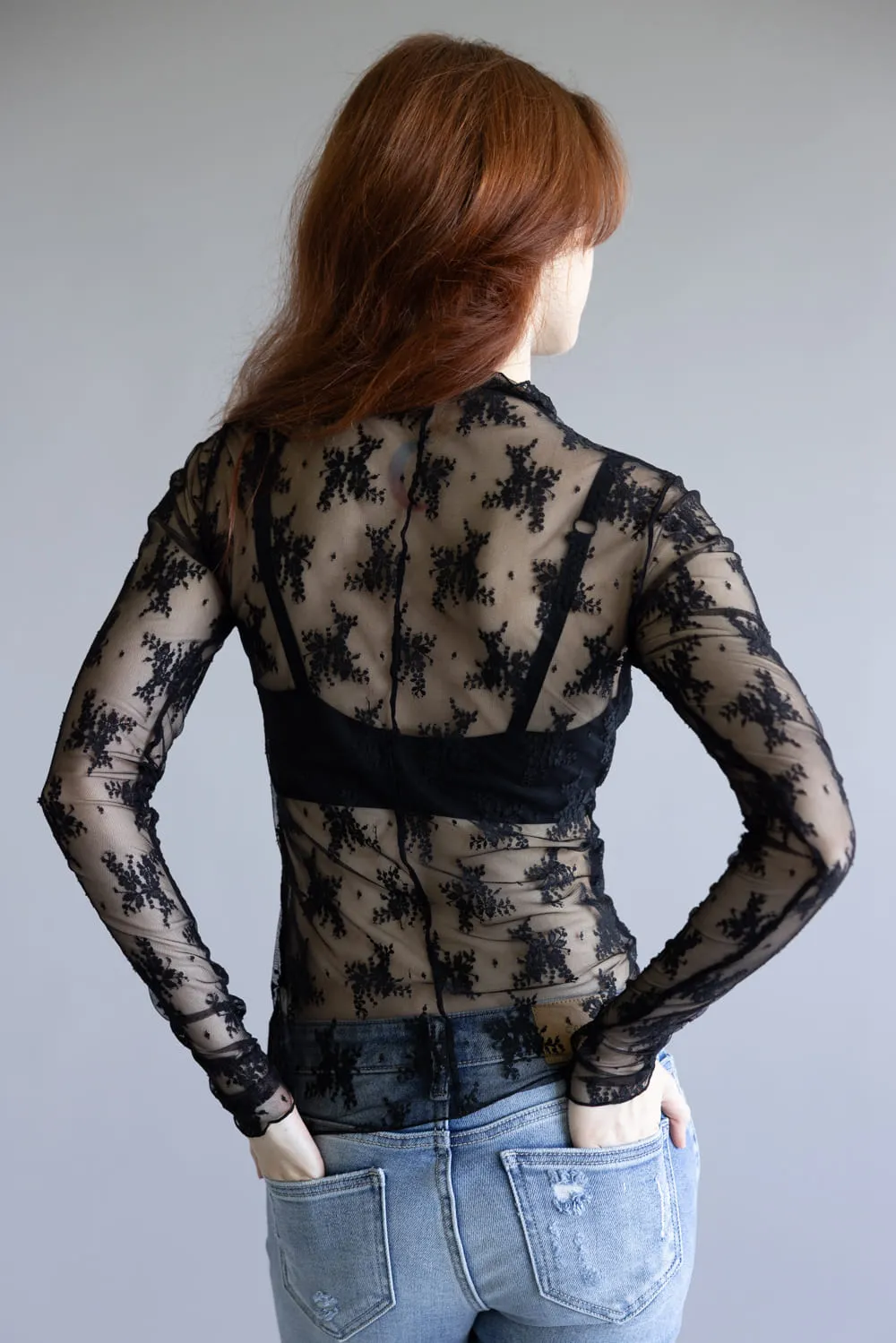 Free People Intimately Lady Lux Sheer Layering Top for Women in Black | OB1227158-0010 sold by Glik’s product image thumbnail 2