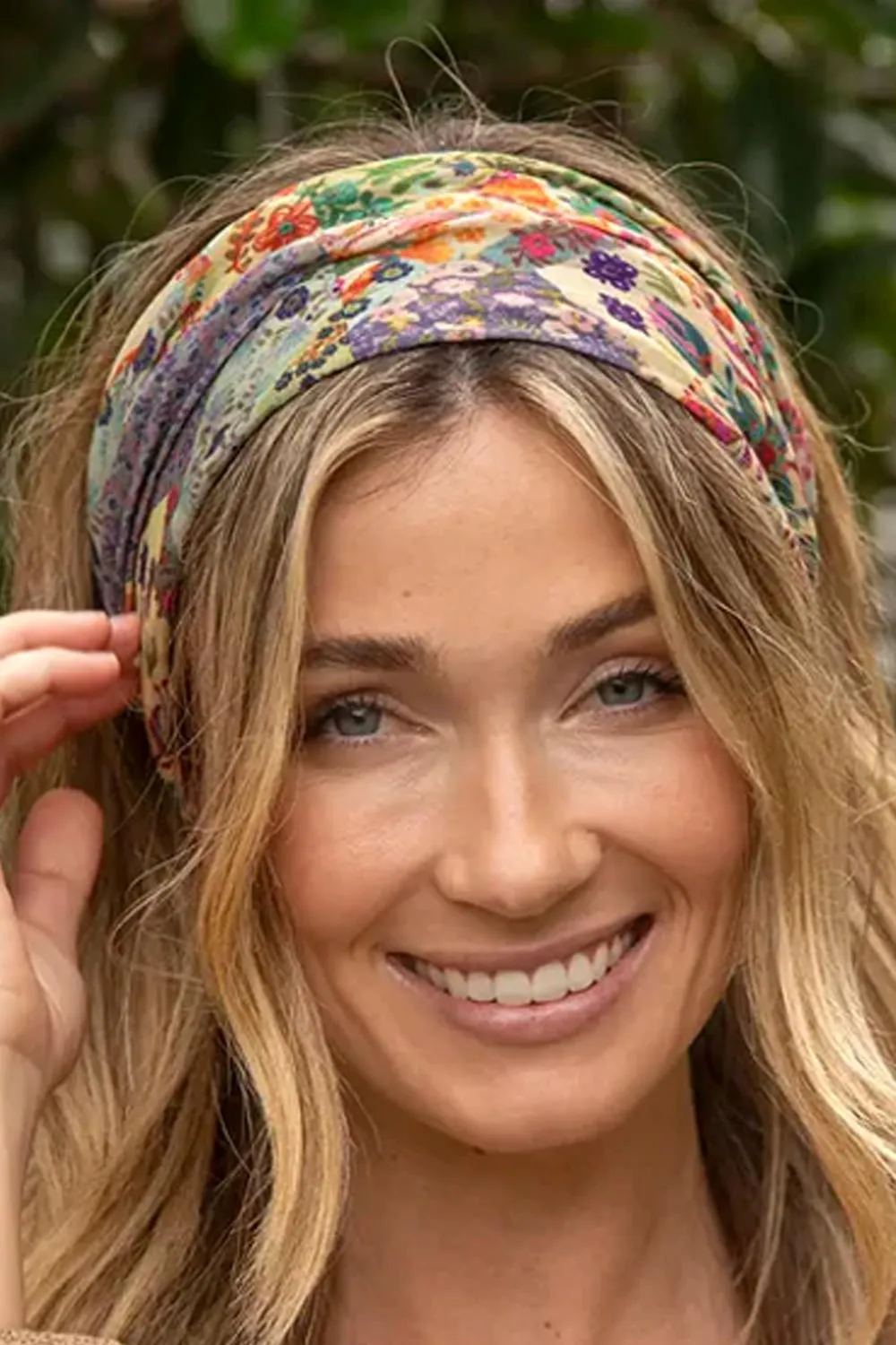 Natural Life Full Boho Bandeau Headband in Mandala Patchwork Cream | BBW000180 sold by Glik’s product image thumbnail 5