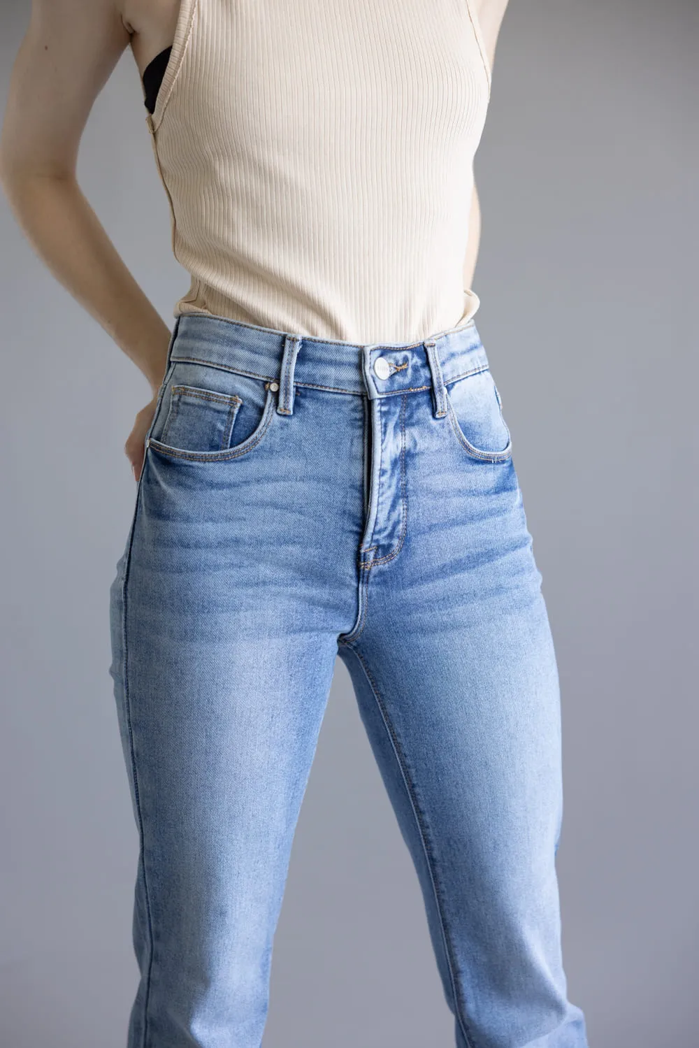 Risen High Rise Tummy Control Flare Jeans for Women | RDP5914-MD sold by Glik’s product image thumbnail 3