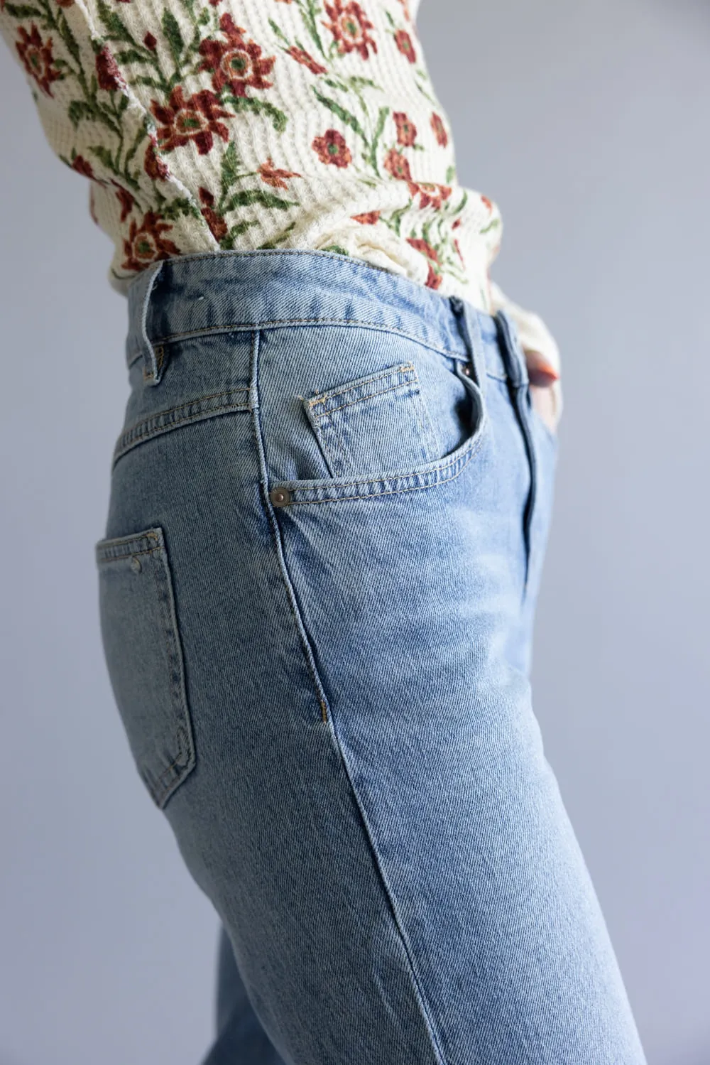 Mica Mid-Rise Medium Wash Clean Straight Leg Jeans for Women | MDP-T3574M sold by Glik’s product image thumbnail 5