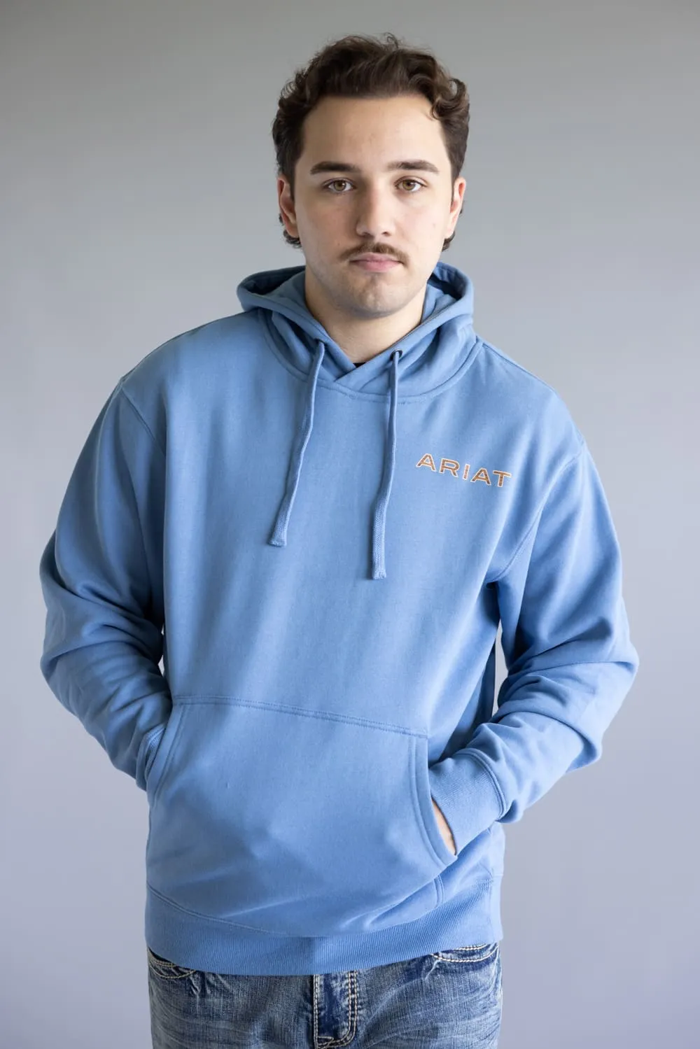 Ariat Sun Valley Circle Hoodie for Men in Blue | 10062498-BLUE sold by Glik’s product image thumbnail 2