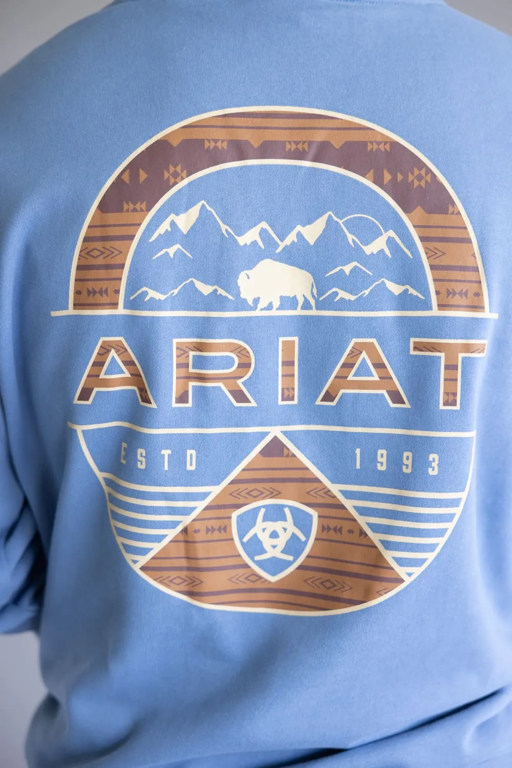 Ariat Sun Valley Circle Hoodie for Men in Blue | 10062498-BLUE sold by Glik’s product image thumbnail 3