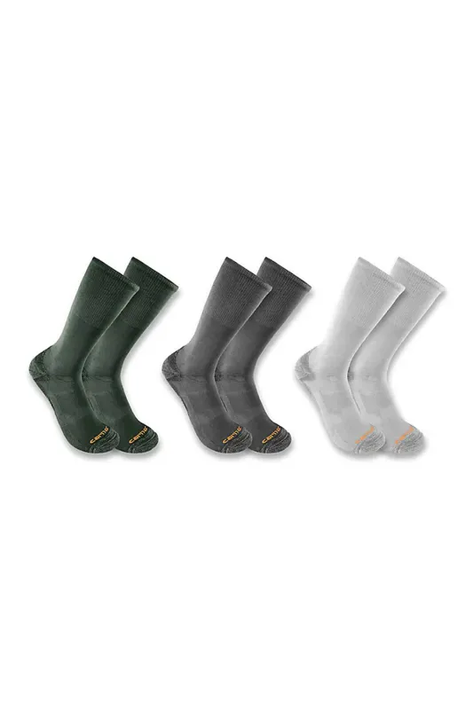 Carhartt Midweight Cotton-Tencel Comfort Crew Socks for Men in Multi | SC8023-MASST01 sold by Glik’s