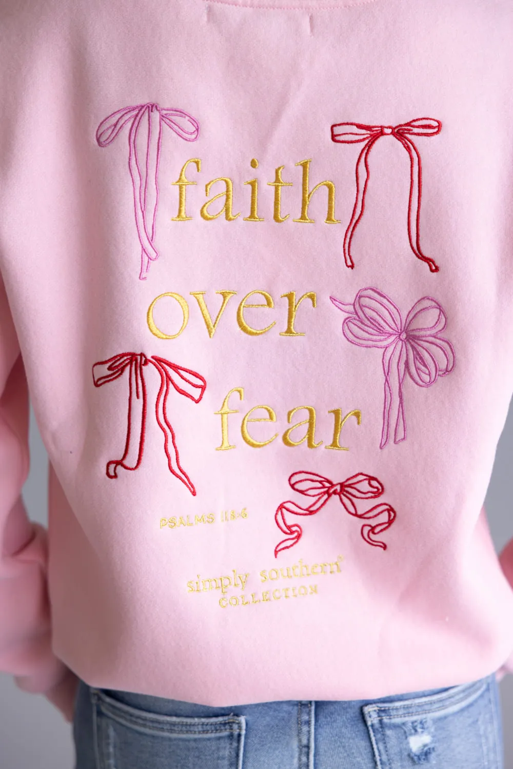 Simply Southern Embroidered Dilara Faith Crewneck for Women in Pink | PP-0225-CRW-DILARA-FAITH sold by Glik’s product image thumbnail 3