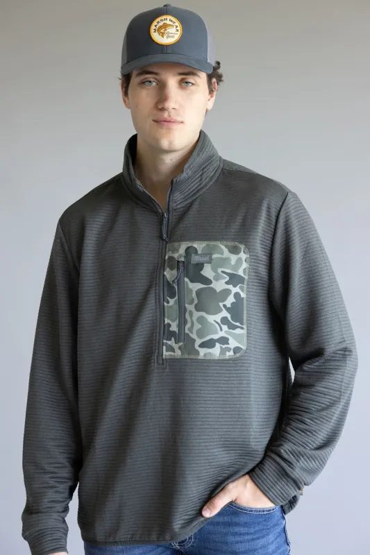 Marsh Wear Sullivan ¼ Zip Pullover for Men in Ash Grey | MWF1057-ASH sold by Glik’s