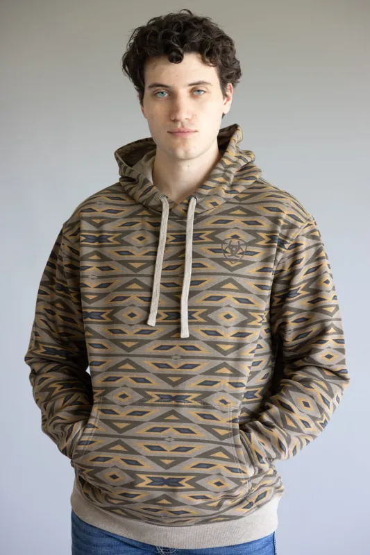 Ariat All Over Print Hoodie for Men in Khaki | 10062818-KHAKI sold by Glik’s