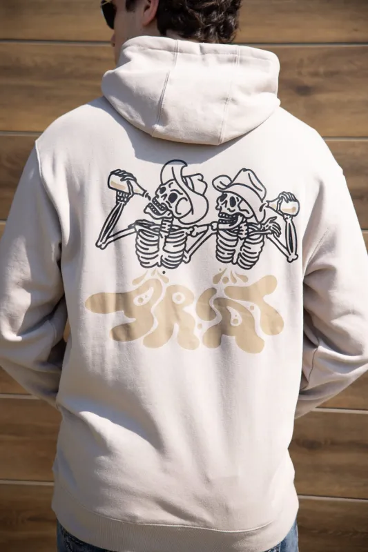 Ariat Drinking Buddies Hoodie for Men in Beige | 10062502-BEIGE sold by Glik’s