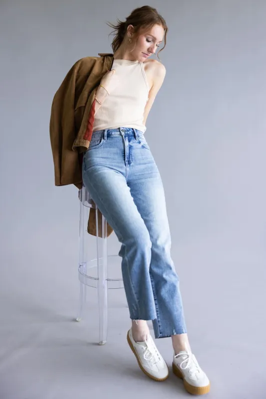 Hidden Tracey High Rise Cropped Straight Leg Jeans for Women | HD1557STC-M sold by Glik’s