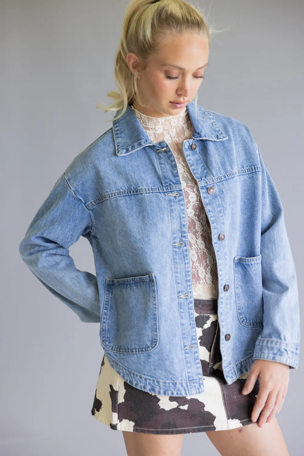 Vintage Denim Jacket for Women | RJK-9962-BLUEWASH sold by Glik’s product image thumbnail 5