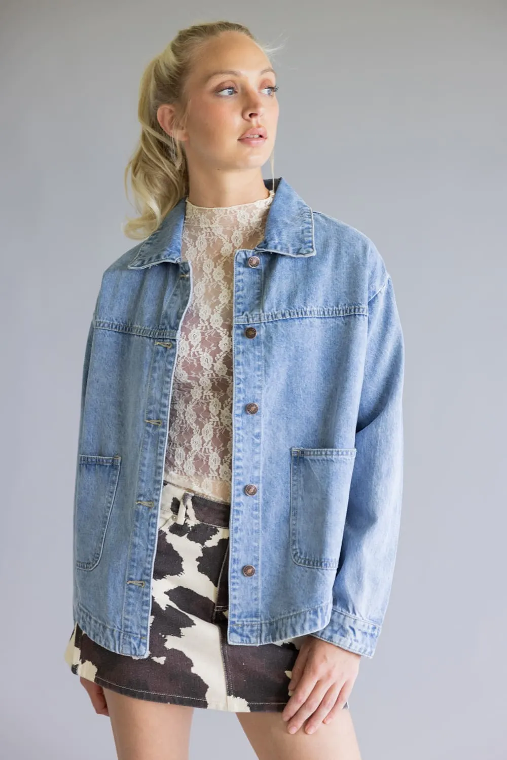 Vintage Denim Jacket for Women | RJK-9962-BLUEWASH sold by Glik’s product image thumbnail 3
