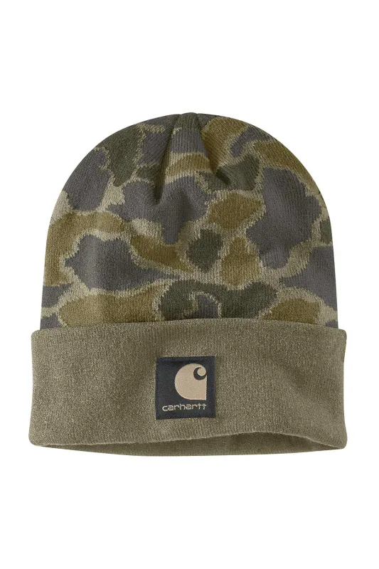 Carhartt Knit Cuffed Beanie in Camo | 107006-E97 sold by Glik’s