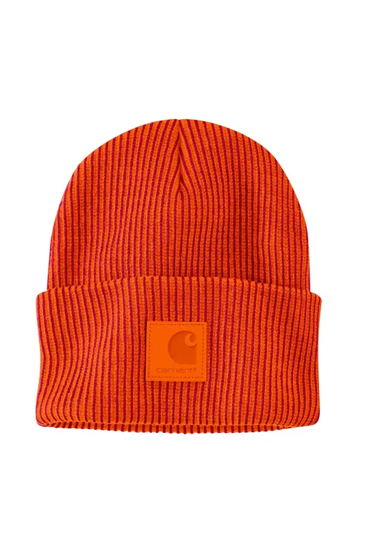 Carhartt Knit Cuffed Plaited Beanie in Red | 107212-RE3 RED sold by Glik’s