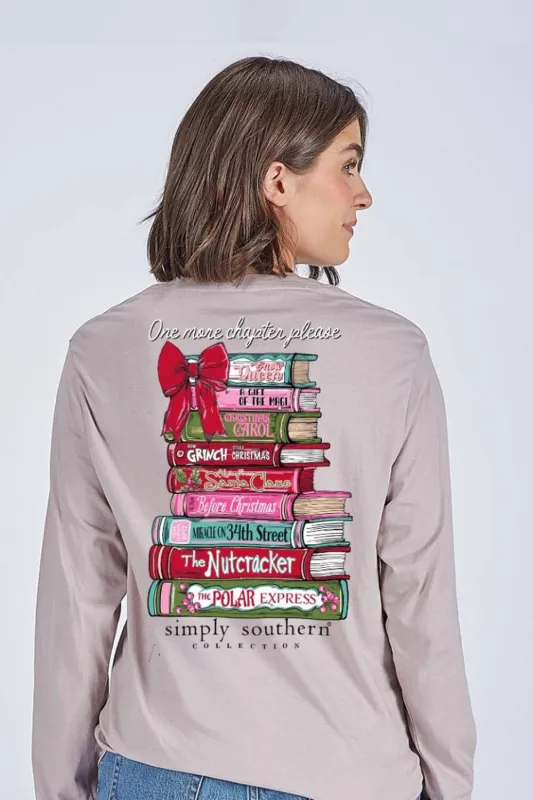 Simply Southern One More Chapter Long Sleeve T-Shirt for Women in Driftwood | LS-BOOKS-DRFTWD sold by Glik’s