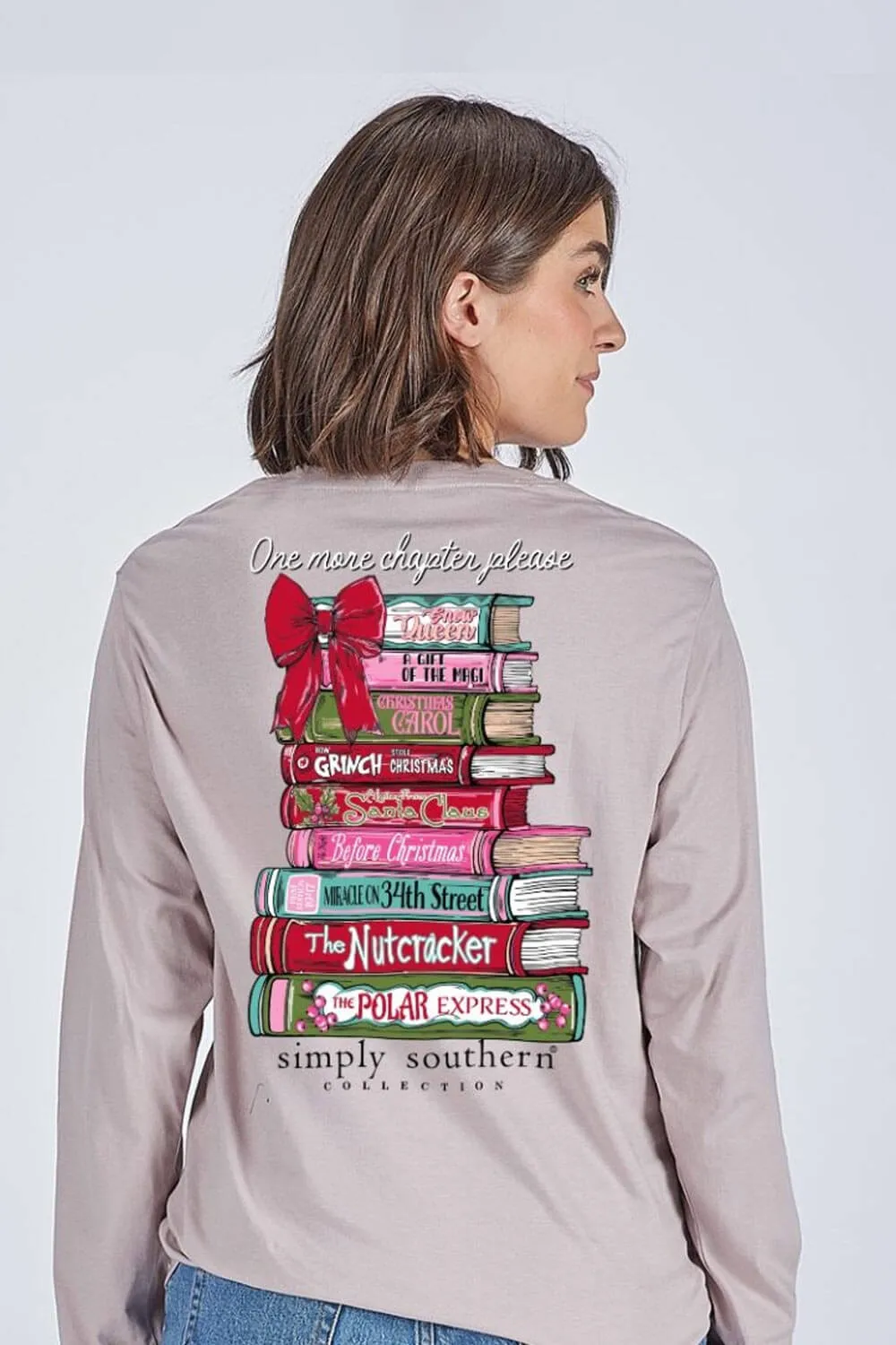 Simply Southern One More Chapter Long Sleeve T-Shirt for Women in Driftwood | LS-BOOKS-DRFTWD sold by Glik’s