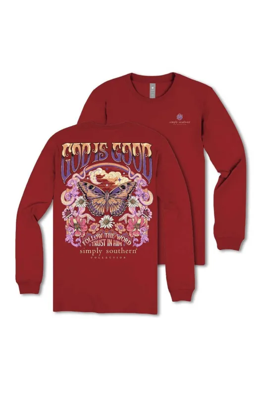 Simply Southern Plus Size Follow the Word Long Sleeve T-Shirt for Women in Carmine | EXT-LS-FOLLOW-CARMINE sold by Glik’s