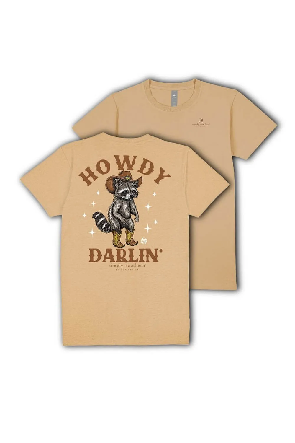 Simply Southern Plus Size Howdy Darlin Racoon T-shirt for Women in Khaki | EXT-SS-HOWDYRACN-KHAKI sold by Glik’s product image thumbnail 3