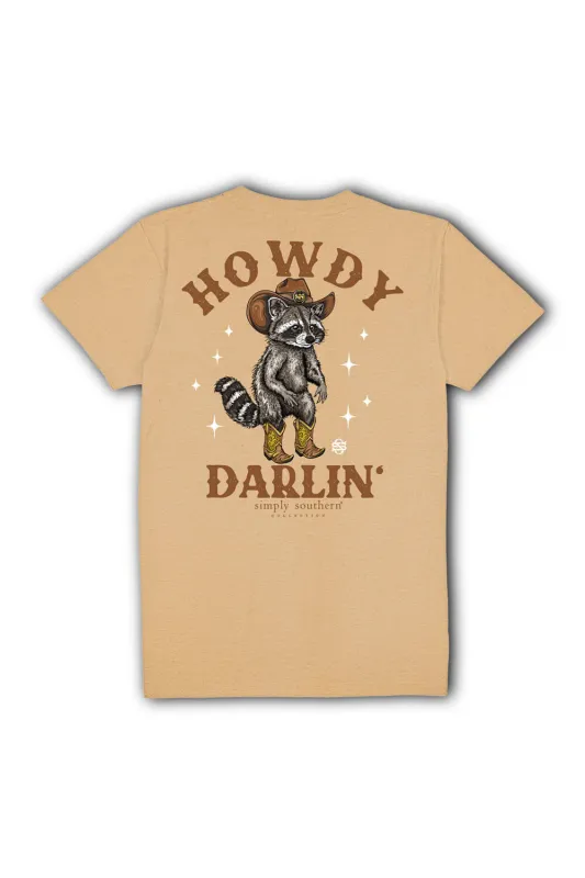 Simply Southern Plus Size Howdy Darlin Racoon T-shirt for Women in Khaki | EXT-SS-HOWDYRACN-KHAKI sold by Glik’s