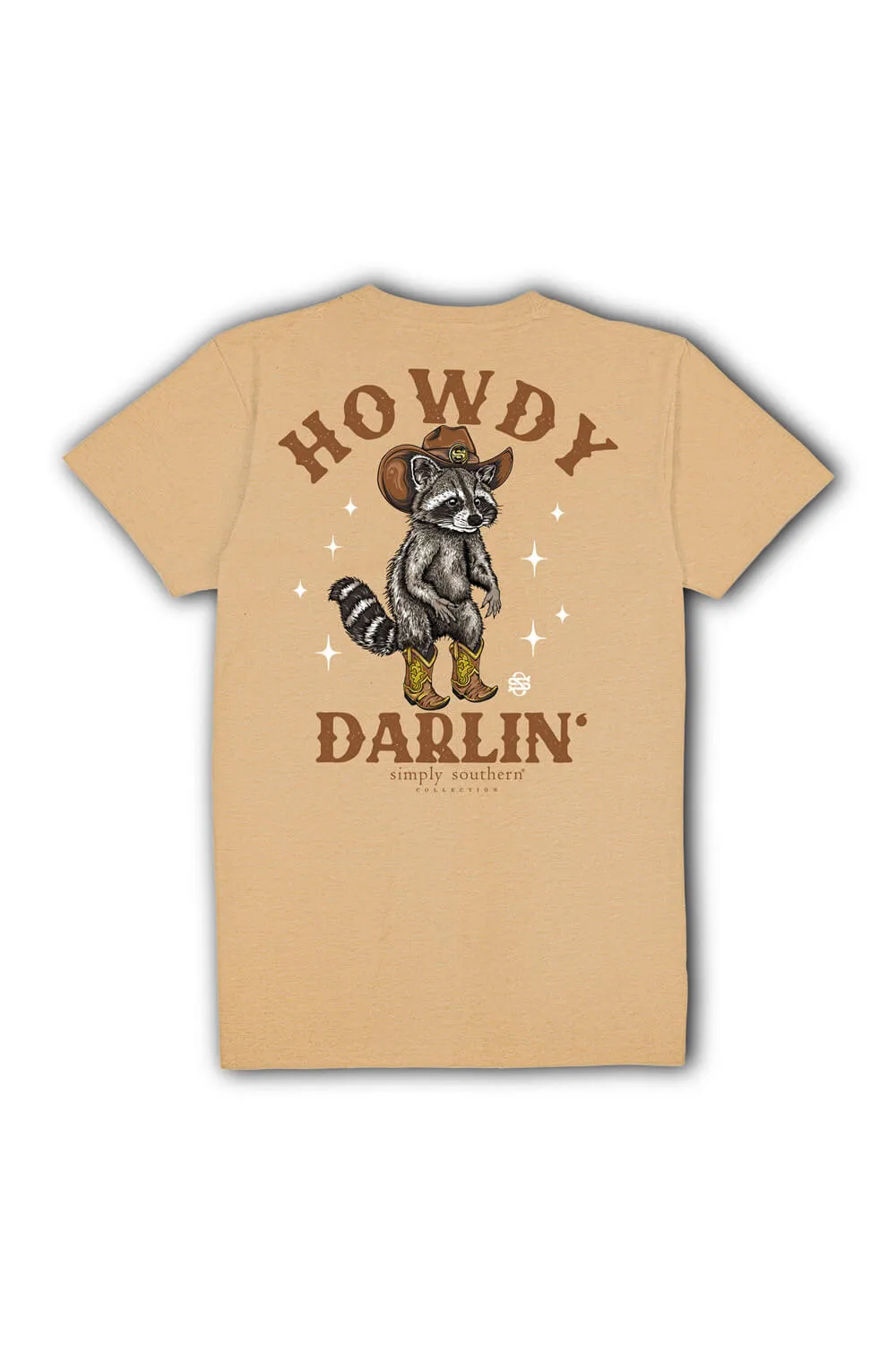 Simply Southern Plus Size Howdy Darlin Racoon T-shirt for Women in Khaki | EXT-SS-HOWDYRACN-KHAKI sold by Glik’s