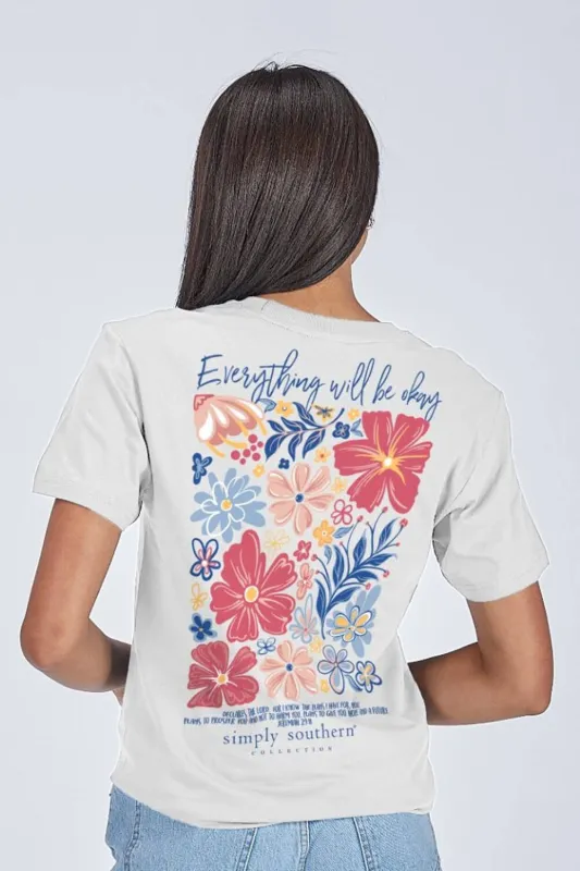 Simply Southern Everything Will Be Okay T-Shirt for Women in Beige | SS-OK-STAR sold by Glik’s