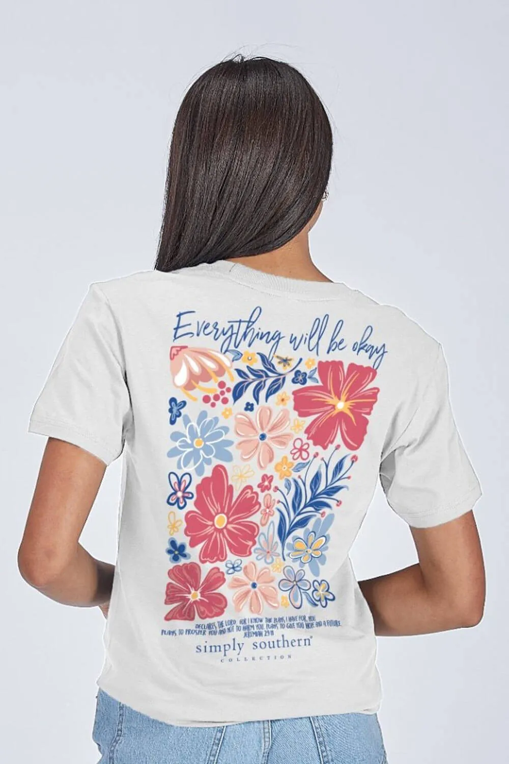 Simply Southern Everything Will Be Okay T-Shirt for Women in Beige | SS-OK-STAR sold by Glik’s