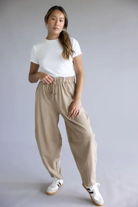 Boho Rope Drawstring Pants for Women in Taupe | NP70814-TAUPE sold by Glik’s