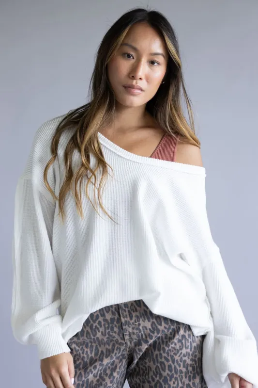 Free People We The Free Coast 2 Coast Thermal Tee for Women in Clean Ivory | OB2291586-1103-CLEANIVORY sold by Glik’s