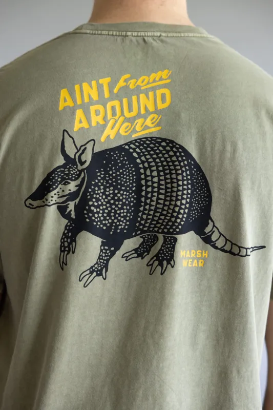 Marsh Wear Ain’t From Around Here T-Shirt for Men in Vintage Moss | MWT5019-VMOS sold by Glik’s