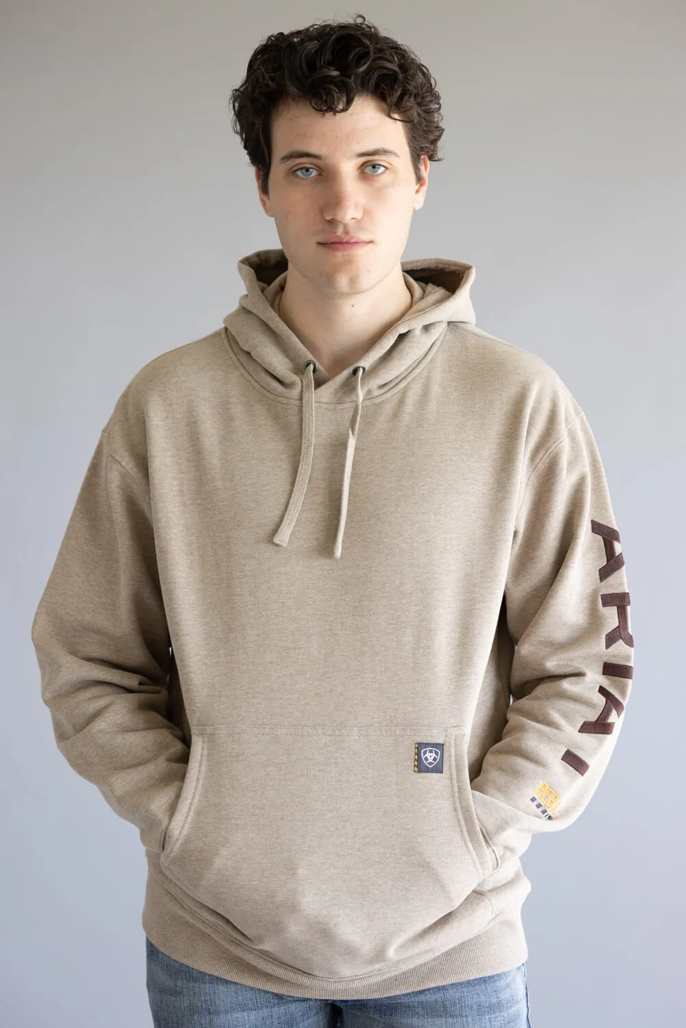 Ariat Rebar Graphic Hoodie for Men in Oatmeal Heather | 10062529-OATMEAL sold by Glik’s product image thumbnail 5