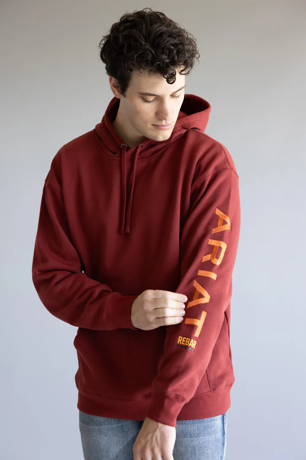 Ariat Rebar Graphic Hoodie for Men in Russet Brown | 10062542-RUSSETBROWN sold by Glik’s