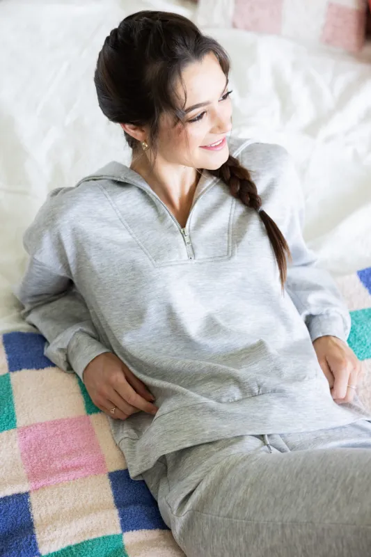 Zip Neck Super Soft Set for Women in Grey | KDC-SCBPNT-01-GRY sold by Glik’s