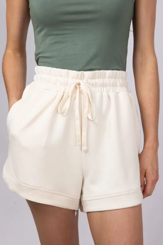 Super Soft Loose Sweat Shorts for Women in Off White | DZ25C563-ALPACA made by HYFVE