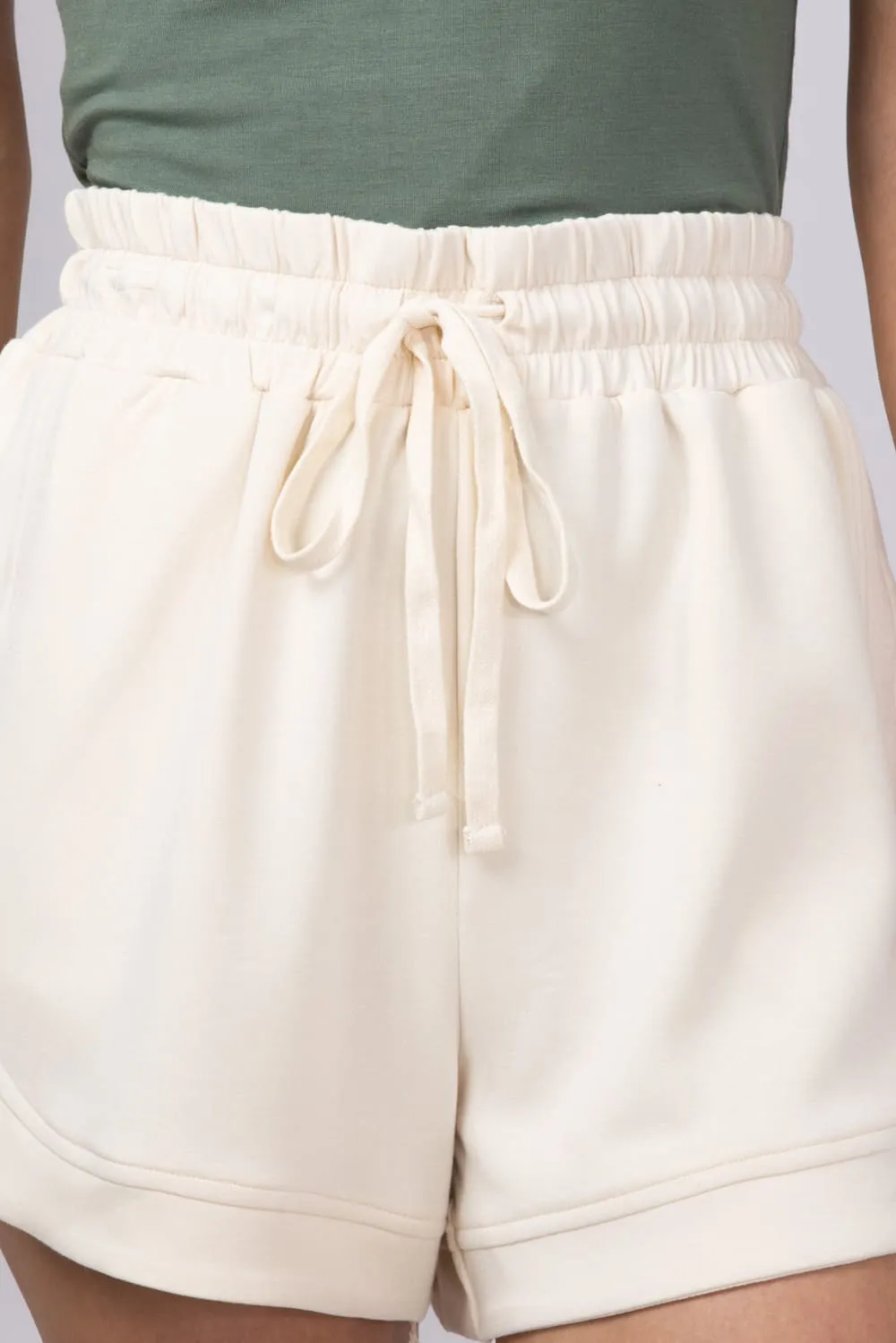 Super Soft Loose Sweat Shorts for Women in Off White | DZ25C563-ALPACA sold by Glik’s product image thumbnail 5