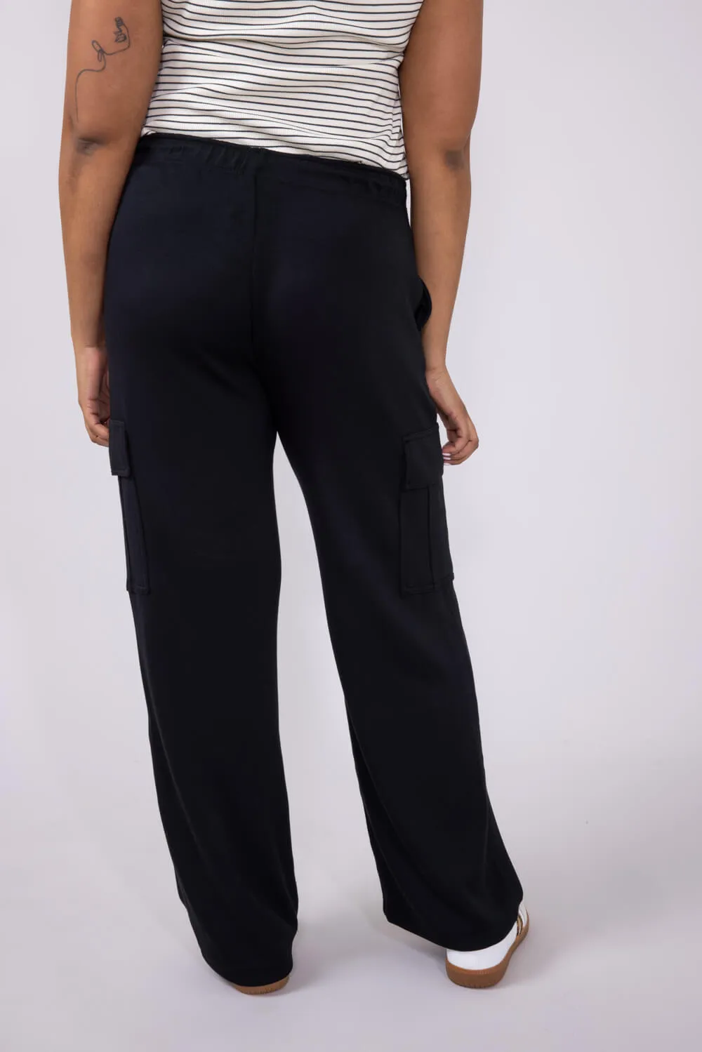 Love Tree Cargo Super Soft Lounge Pants for Women in Black | 6992PN-BLACK sold by Glik’s product image thumbnail 2