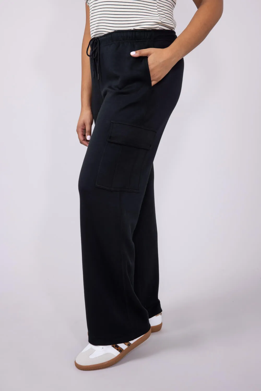 Love Tree Cargo Super Soft Lounge Pants for Women in Black | 6992PN-BLACK sold by Glik’s product image thumbnail 3