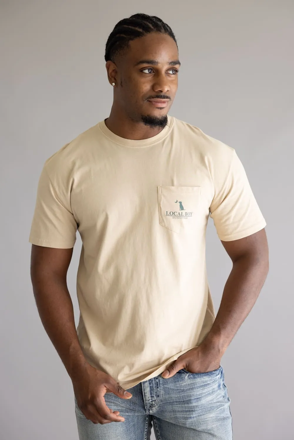 Local Boy Local Flage Bluff T-Shirt for Men in Latte Brown | L1000518-LAT sold by Glik’s product image thumbnail 2