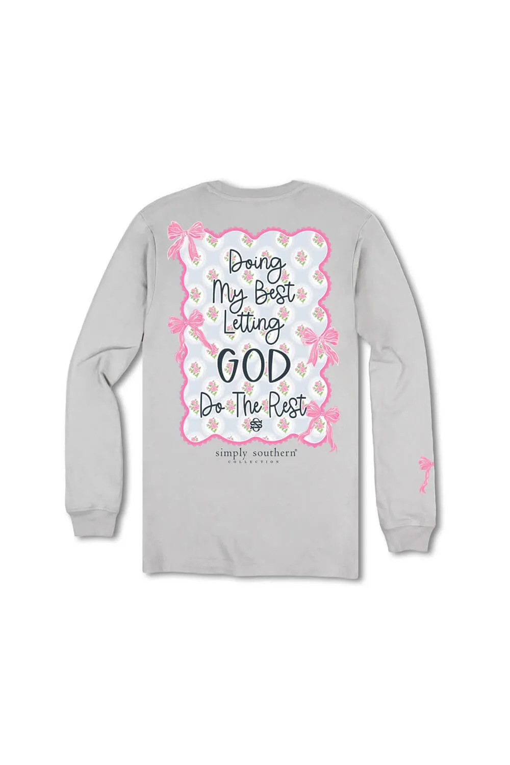 Simply Southern Youth Doing My Best Long Sleeve T-Shirt for Girls in Sport Gray | YTH-LS-REST-SPORTGRY sold by Glik’s