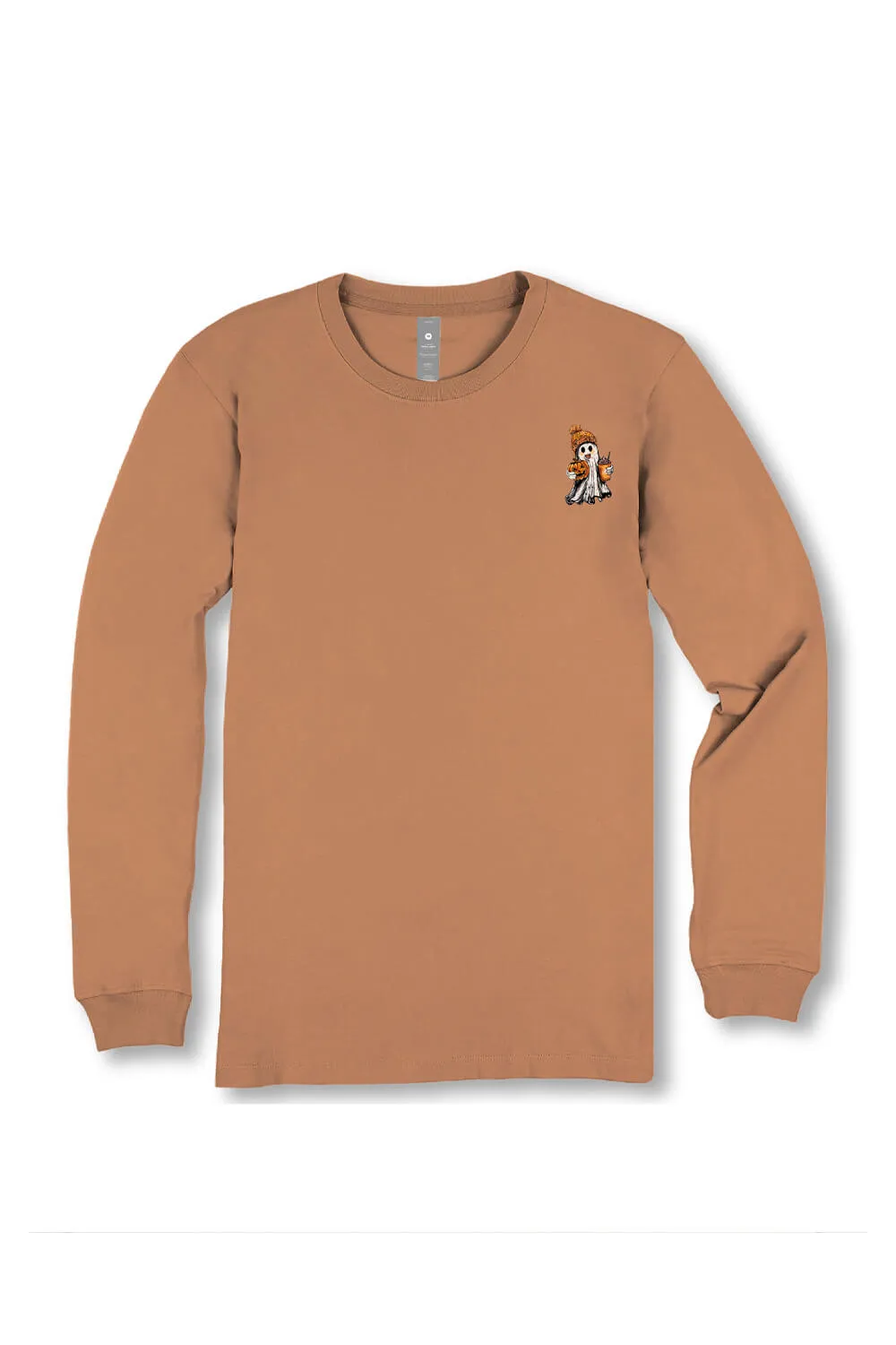 Simply Southern Plus Size Too Cute To Spook Long Sleeve T-Shirt for Women in Chestnut | EXT-LS-GHOST-CHSTNT sold by Glik’s product image thumbnail 2