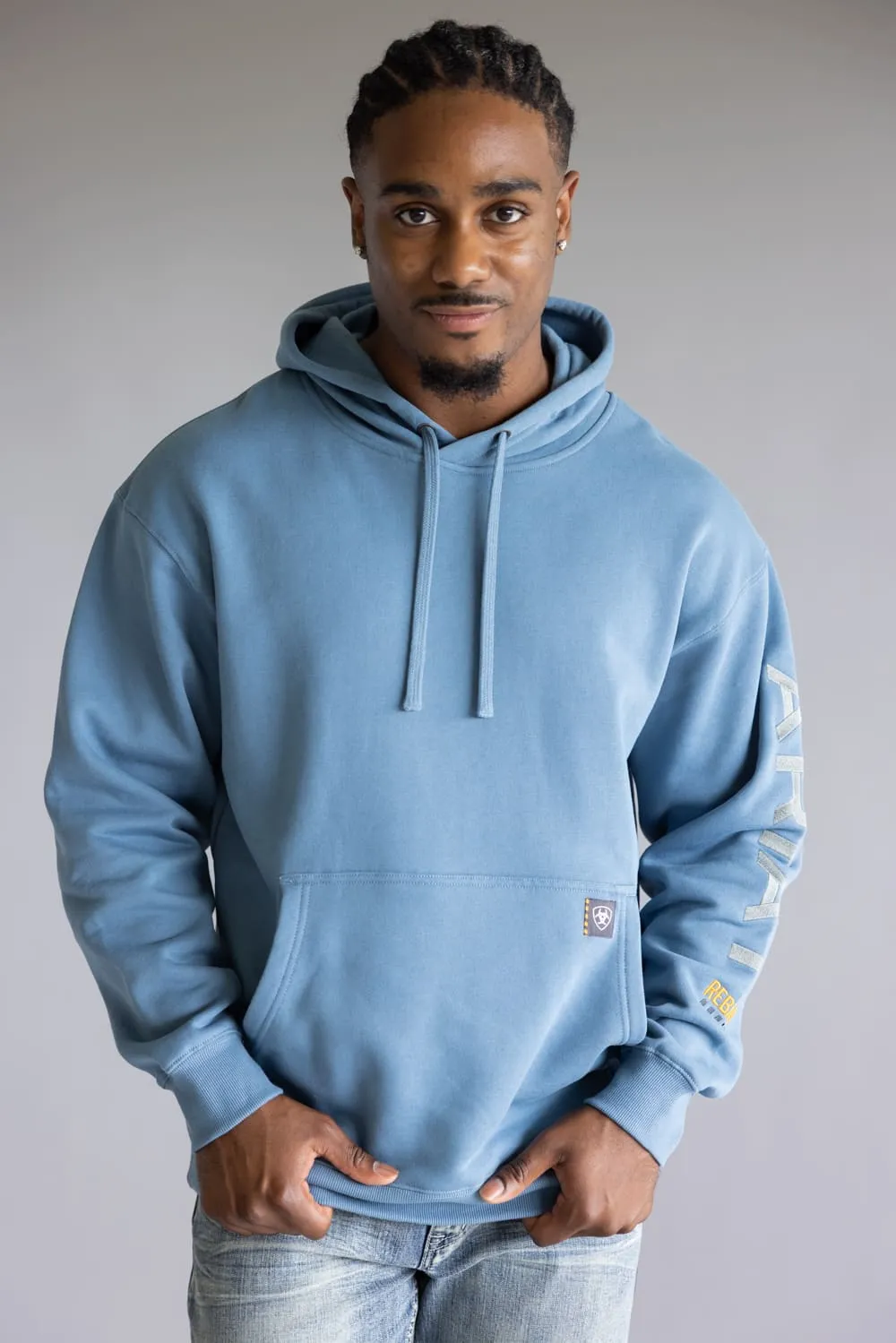 Ariat Rebar Graphic Hoodie for Men in Bluestone | 10062545-BLUESTONE sold by Glik’s product image thumbnail 5